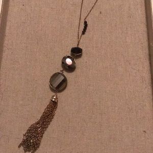 Stone & Tassel Necklace